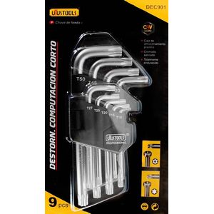 Llave Allen 9 Piezas Torx Corto Dec901 Uyustools