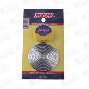 Soldadura Estaño Con Pasta 50% 1 Metros Indepp