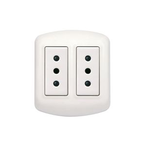Enchufe Sobreponer Doble 10A Blanco Bticino