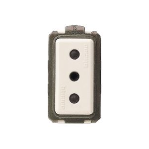 Enchufe Embutido Doble 2P+T 10A  5113/2K Bticino