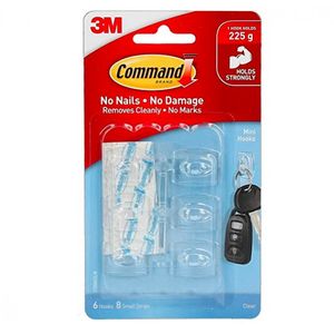 Gancho Clear Mini 6Un 17006Clr Command 3M