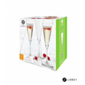 Vaso Set 6Un Trumpet Flute Libbey