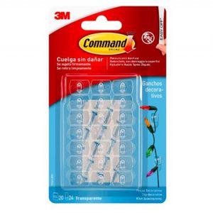 Percha Plastico Transparente 20Un Command 3M