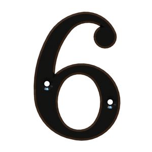 Numero 6 Estandar Rustico Negro Poli