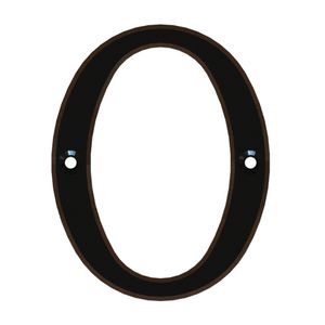 Número 0 Estándar Rustico Negro Poli