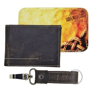 Billetera Cuero Hombre Llavero E-116 Cafe Riviera