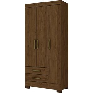 Closet 3 Puertas + 2 Cajones Castaño Briz