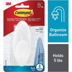 Gancho Ovalado Grande Baño 1 Unidad 2.2 Kg Command 3M