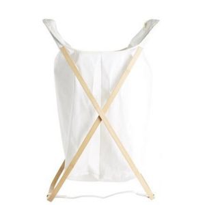 Canasto P/Ropa Bambu Madera C/Blanco Day