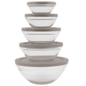 Bowl Set 5Un Con Tapa Gris Day