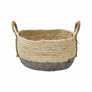 Canasto 29X17X24Cm Gris Borde Beige Bighouse
