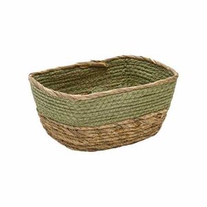 Canasto 25X17X12Cm Beige Borde Verde Bighouse