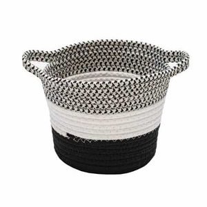 Canasto 20X17X16Cm Bicolor Negro Blanco Gris Bighouse