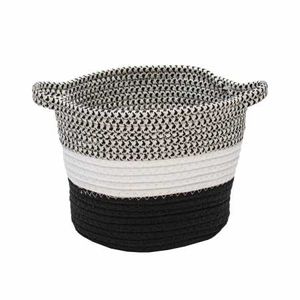 Canasto 24X20X20Cm Bicolor Negro Blanco Gris Bighouse