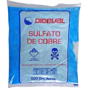 Sulfato De Cobre 1/2 Kg Dideval