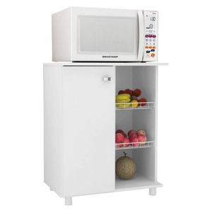 Frutero De Metal Blanco Con Puerta Y 2 Repisas Bf3205 Tecnomobili