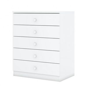 Cómoda 5 Cajones Rustico Blanco Bala De Menta Henn
