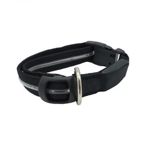 Collar Para Perro Negro Con Luz Roja Medíano Pet King