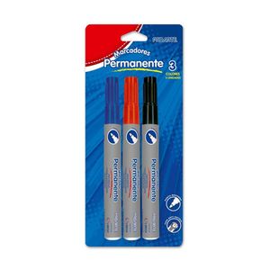 Plumon Perm 3Un Negro Azul Rojo Proarte