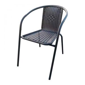 Silla De Terraza Ratan  Negra Bighouse