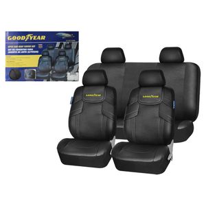 Cubre asientos para autos 8 piezas negro GOODYEAR