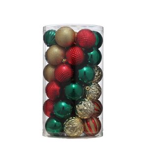 Esferas Navideñas 41 Unidades Rojo-Verde-Dorado