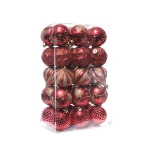 Esferas Navideñas 30 Unidades Rojo