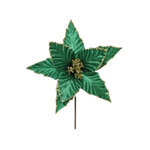 Flor Navideña Poinsetia 23X30Cm Verde