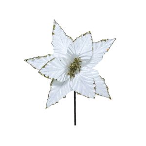 Flor Navideña Poinsetia 23X30Cm Blanco