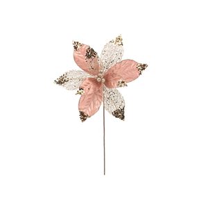 Flor Navideña Ponsetia 30X40Cm Rosado