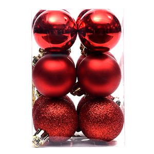 Esferas Navideñas 12 Unidades 4Cm Rojo Brillante-Mate