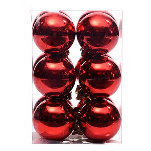 Esferas Navideñas 12 Unidades 4Cm Rojo