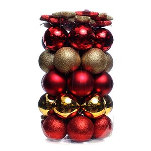 Esferas Navideñas 6Cm Rojo-Dorado