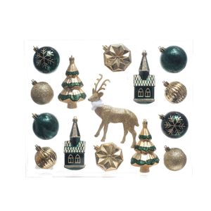 Esferas Navideñas 5/13Cm Dorado Verde