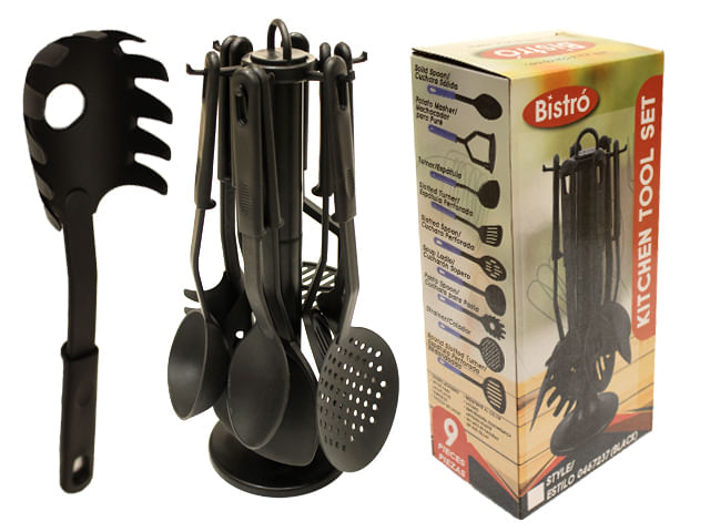 utensilio cocina 9pzas negro