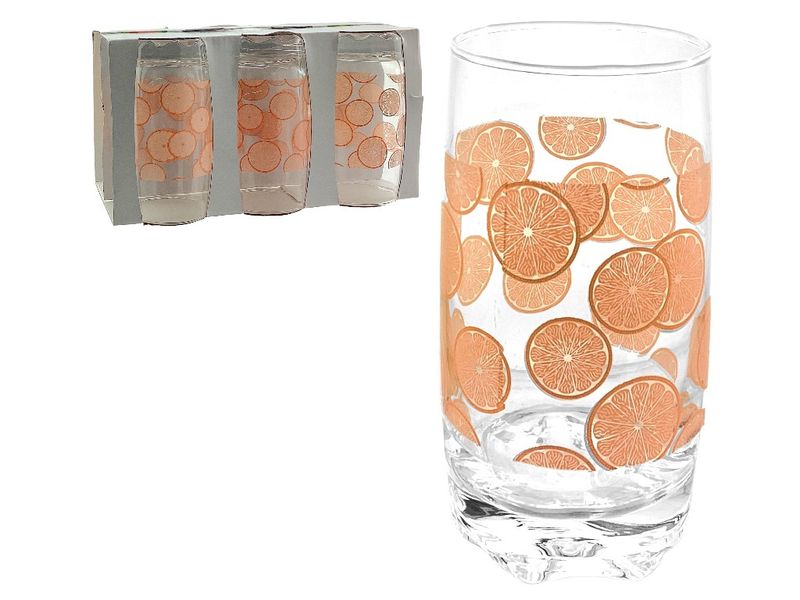 vaso set 6uni 360ml naranjo hartin