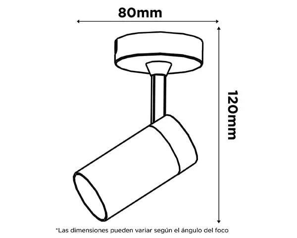 FOCO 1L SOBREPONER GU10 SILO BRONCE PULIDO BYP