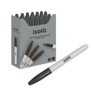 Marcador Permanente Punta Fina Negro Isofit