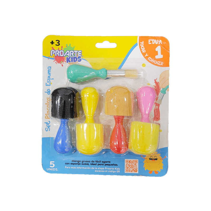 PINCEL-ESCOLAR-ESPONJA-5-UNI-KIDS-PROARTE