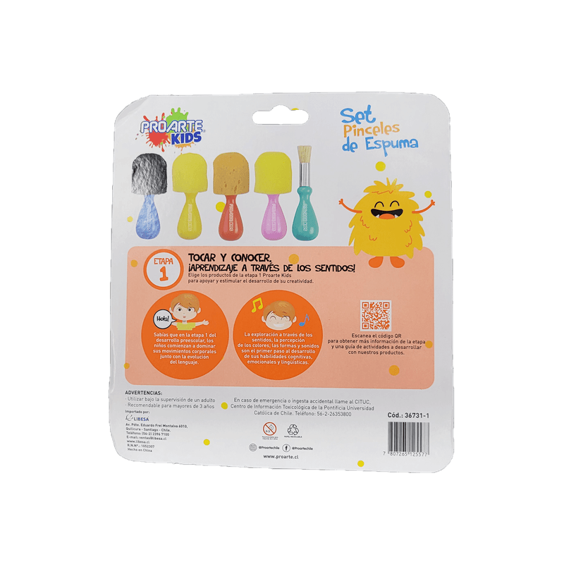 PINCEL-ESCOLAR-ESPONJA-5-UNI-KIDS-PROARTE