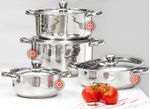 BATERIA COCINA 8UN ACERO INOX MALAGA DORAL
