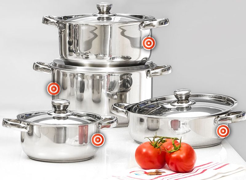 BATERIA COCINA 8UN ACERO INOX MALAGA DORAL