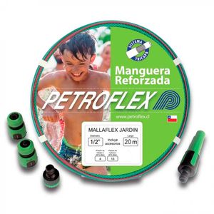 Set Manguera Jardin 1/2" Mallaflex Verde 20Mt Petroflex
