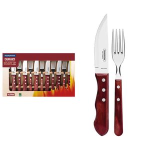 Juego De Cubiertos Para Asado 12 Un Castaño Polywood Jumbo Tramontina