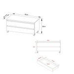 MUEBLE VANITORIO CON 2 CAJONES Y RUEDAS ALMENDRA BN3603 TECNOMOBILI