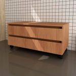 MUEBLE VANITORIO CON 2 CAJONES Y RUEDAS ALMENDRA BN3603 TECNOMOBILI
