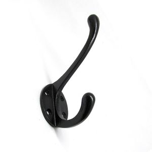 Percha Metal Doble Fe Forjado Negro M.3822