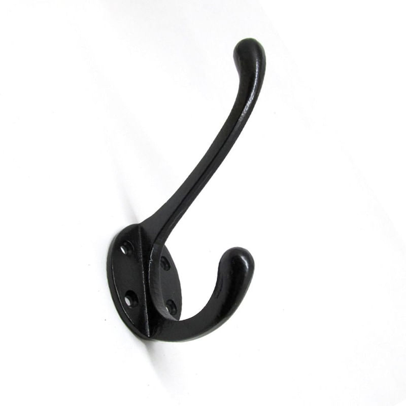 PERCHA-METAL-DOBLE-FE-FORJADO-NEGRO-M.3822