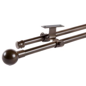Barra Cortina Kit 16/19Mm 170X320Cm Techo Extensible Metal Cafe  Bola Metalhsa