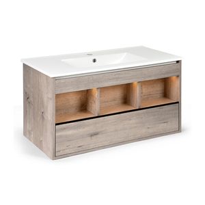 Mueble Vanitorio 90X46Cm Eclair Con Luz Led Stretto